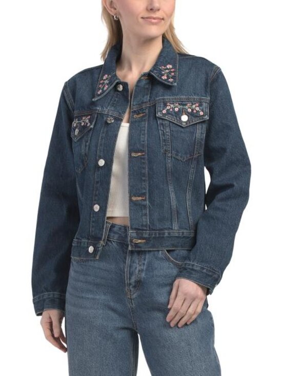 Etica Jackets & Blazers - ETICA The Pixie Embroidered Denim Jacket